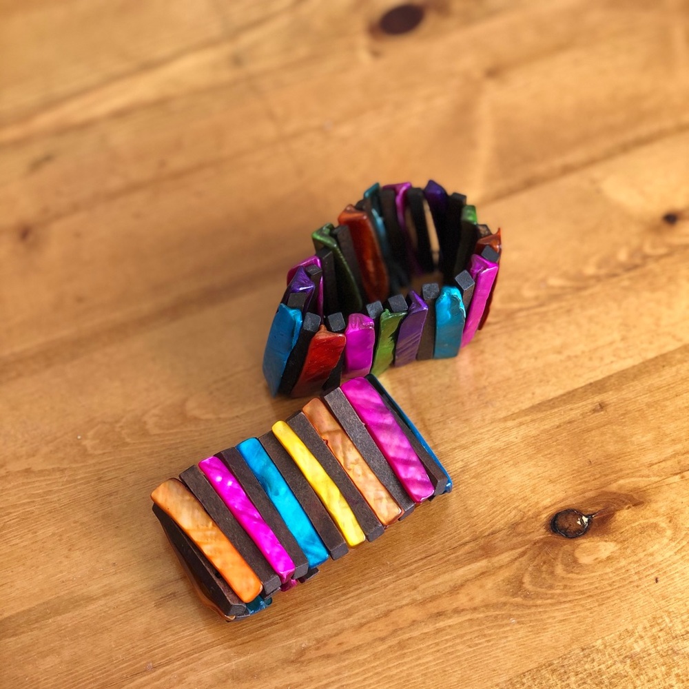 Wooden colorful bracelets 🖤❤️